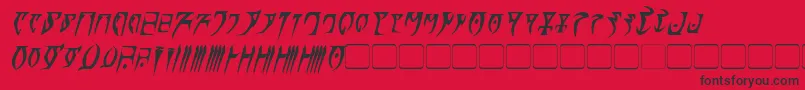 フォントDaedraBoldItalic – 赤い背景に黒い文字