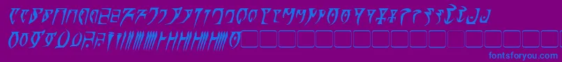 フォントDaedraBoldItalic – 紫色の背景に青い文字