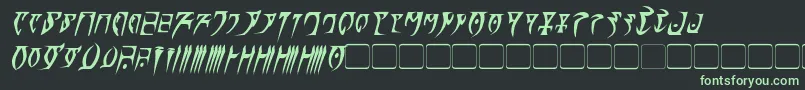 フォントDaedraBoldItalic – 黒い背景に緑の文字