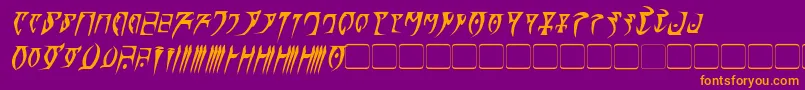 フォントDaedraBoldItalic – 紫色の背景にオレンジのフォント