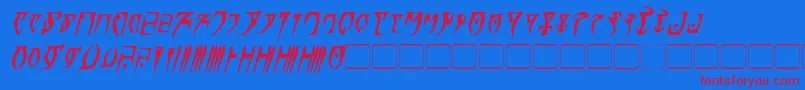 DaedraBoldItalic Font – Red Fonts on Blue Background