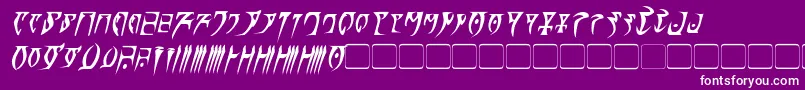 フォントDaedraBoldItalic – 紫の背景に白い文字