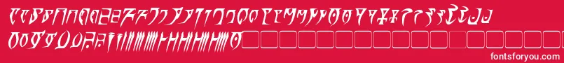 フォントDaedraBoldItalic – 赤い背景に白い文字