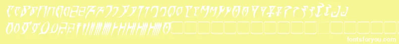 フォントDaedraBoldItalic – 黄色い背景に白い文字