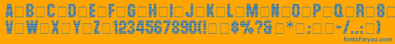 LevelorDisplayCapsSsi Font – Blue Fonts on Orange Background