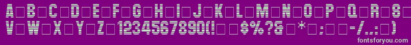 LevelorDisplayCapsSsi Font – Green Fonts on Purple Background