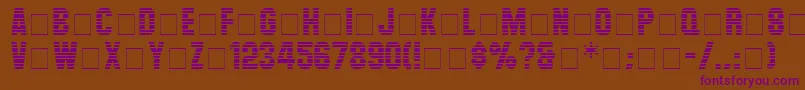 Шрифт LevelorDisplayCapsSsi – фиолетовые шрифты на коричневом фоне