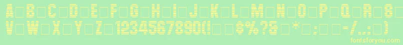 LevelorDisplayCapsSsi-Schriftart – Gelbe Schriften auf grünem Hintergrund
