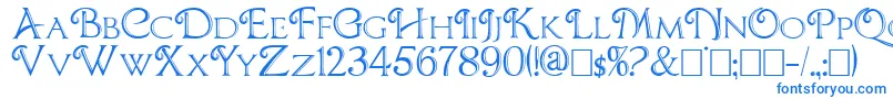 Шрифт Chocolateboxdecorative – синие шрифты на белом фоне