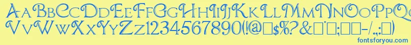 Chocolateboxdecorative Font – Blue Fonts on Yellow Background