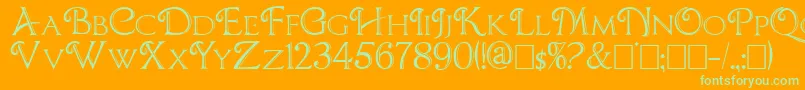 Chocolateboxdecorative Font – Green Fonts on Orange Background