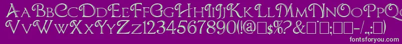 フォントChocolateboxdecorative – 紫の背景に緑のフォント