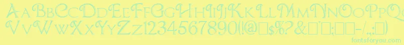 Chocolateboxdecorative Font – Green Fonts on Yellow Background