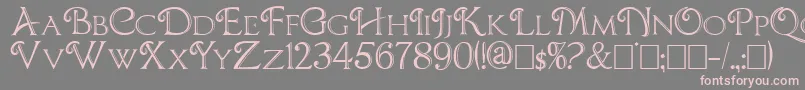 Chocolateboxdecorative-fontti – vaaleanpunaiset fontit harmaalla taustalla