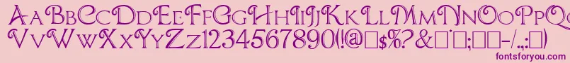 Chocolateboxdecorative-Schriftart – Violette Schriften auf rosa Hintergrund