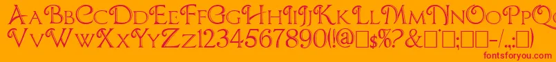 Chocolateboxdecorative Font – Red Fonts on Orange Background