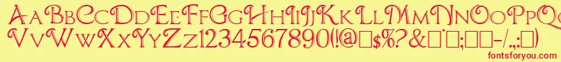 Chocolateboxdecorative Font – Red Fonts on Yellow Background