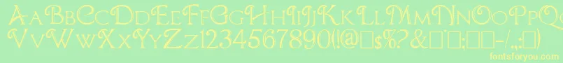 Chocolateboxdecorative Font – Yellow Fonts on Green Background