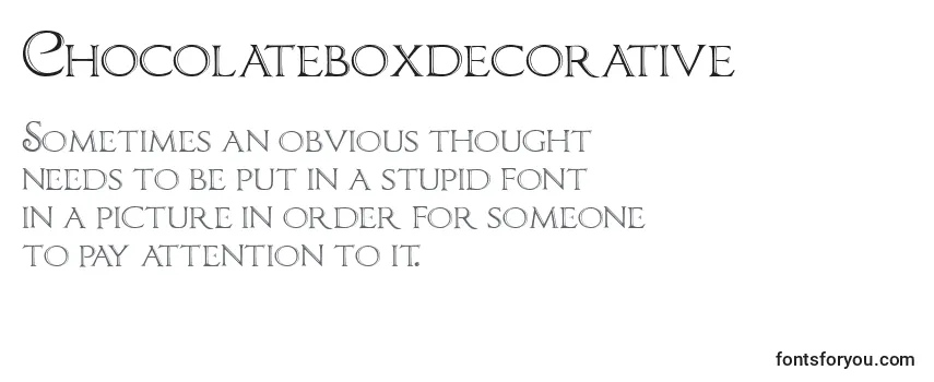 Chocolateboxdecorative Font