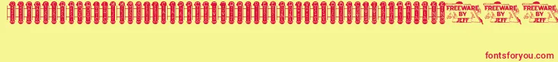 VaudevilleTheaterSignsJl-Schriftart – Rote Schriften auf gelbem Hintergrund