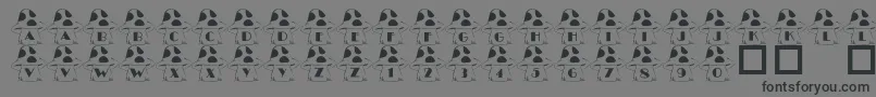 Fonte 101InTheShroomz – fontes pretas em um fundo cinza