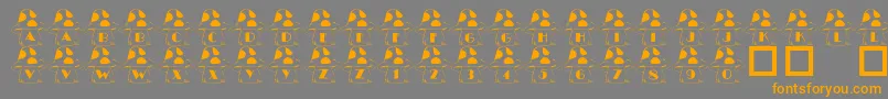101InTheShroomz-Schriftart – Orangefarbene Schriften auf grauem Hintergrund