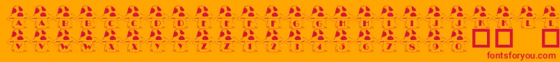 フォント101InTheShroomz – オレンジの背景に赤い文字