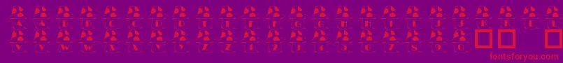 101InTheShroomz-fontti – punaiset fontit violetilla taustalla