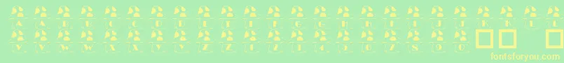 Шрифт 101InTheShroomz – жёлтые шрифты на зелёном фоне