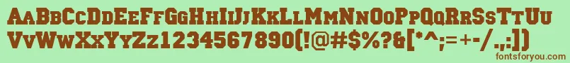 ACampuscapsBold Font – Brown Fonts on Green Background