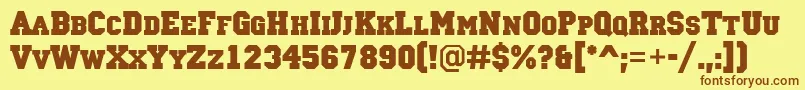 ACampuscapsBold Font – Brown Fonts on Yellow Background