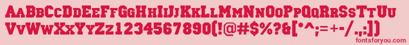 ACampuscapsBold Font – Red Fonts on Pink Background