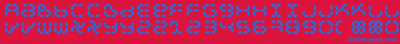 Czcionka Dspl – niebieskie czcionki na czerwonym tle