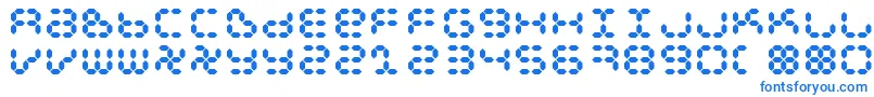 フォントDspl – 白い背景に青い文字