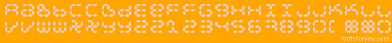 Dspl-fontti – vaaleanpunaiset fontit oranssilla taustalla