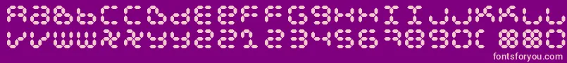 Dspl-Schriftart – Rosa Schriften auf violettem Hintergrund