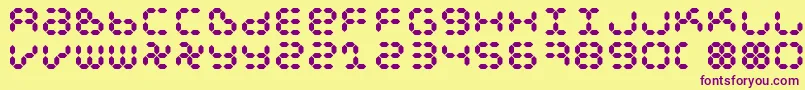 Dspl-fontti – violetit fontit keltaisella taustalla