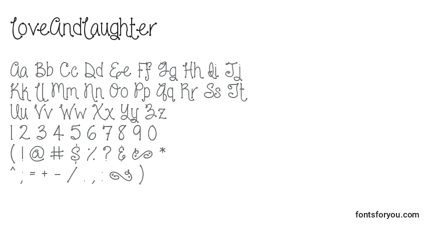 Fuente LoveAndLaughter - alfabeto, números, caracteres especiales