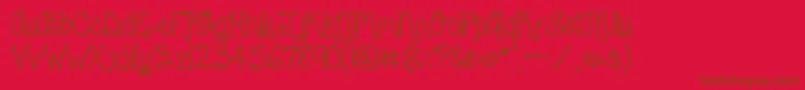 LoveAndLaughter Font – Brown Fonts on Red Background