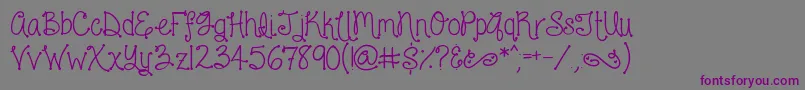 LoveAndLaughter Font – Purple Fonts on Gray Background