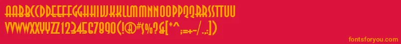 フォントAnnaettBold – 赤い背景にオレンジの文字