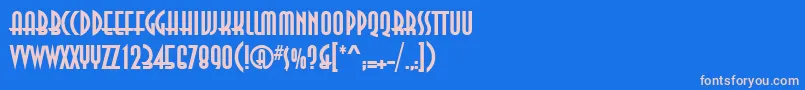 フォントAnnaettBold – ピンクの文字、青い背景