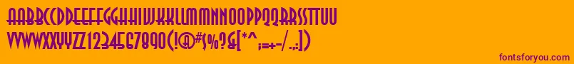 AnnaettBold-Schriftart – Violette Schriften auf orangefarbenem Hintergrund