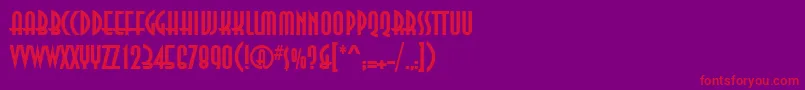 フォントAnnaettBold – 紫の背景に赤い文字