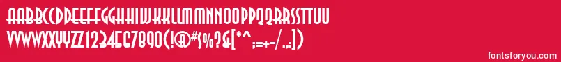 フォントAnnaettBold – 赤い背景に白い文字