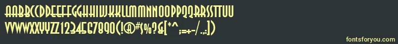 フォントAnnaettBold – 黒い背景に黄色の文字