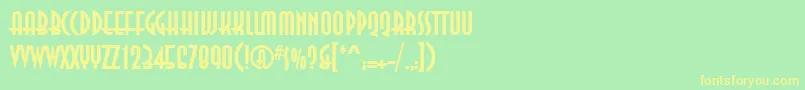 フォントAnnaettBold – 黄色の文字が緑の背景にあります