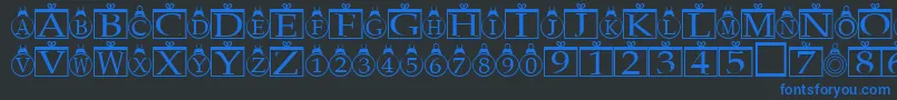 Xmasregular-Schriftart – Blaue Schriften auf schwarzem Hintergrund