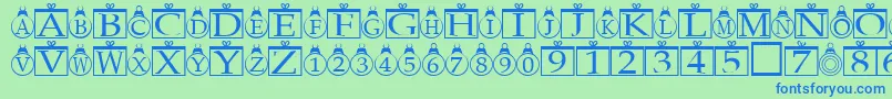 Weitere Informationen zur Xmasregular-Schriftart Xmasregular-Schriftart – Blaue Schriften auf grünem Hintergrund