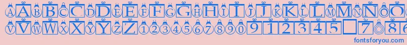 Xmasregular-fontti – siniset fontit vaaleanpunaisella taustalla